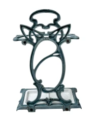 Art Nouveau Enameled Iron Umbrella Stand, 1900s